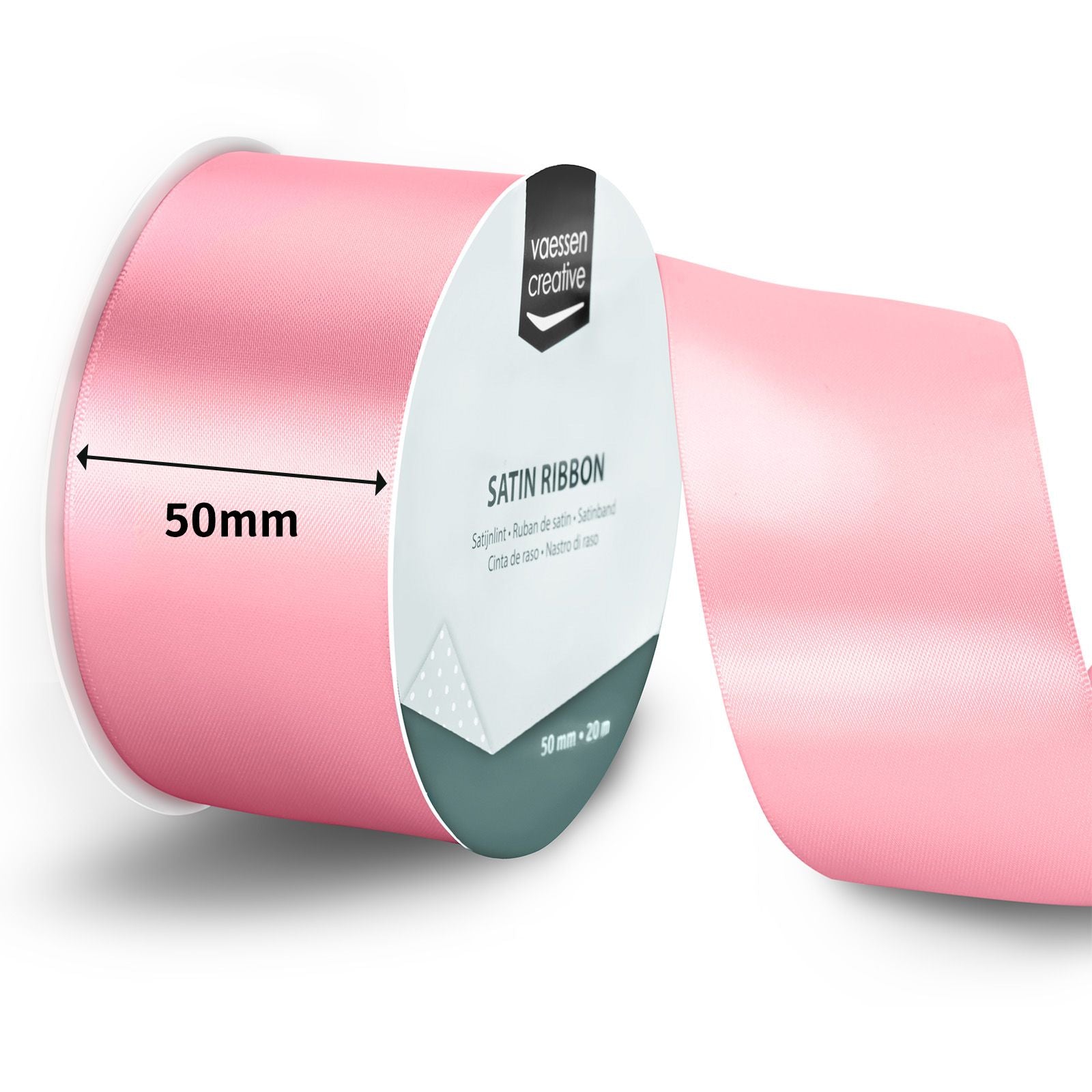 Vaessen creative • ruban satin 20mx50mm rose clair