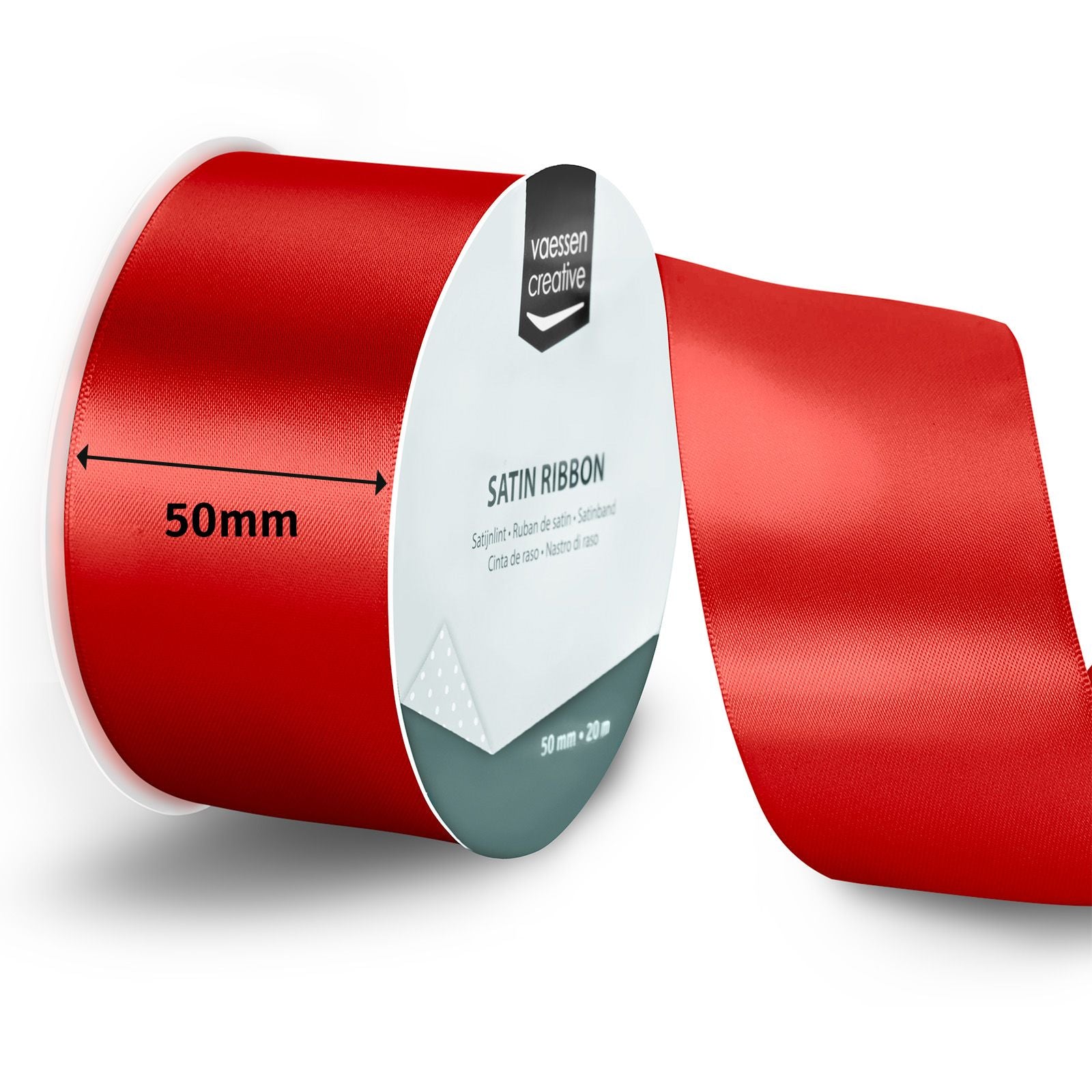 Vaessen creative • ruban satin 20mx50mm rouge
