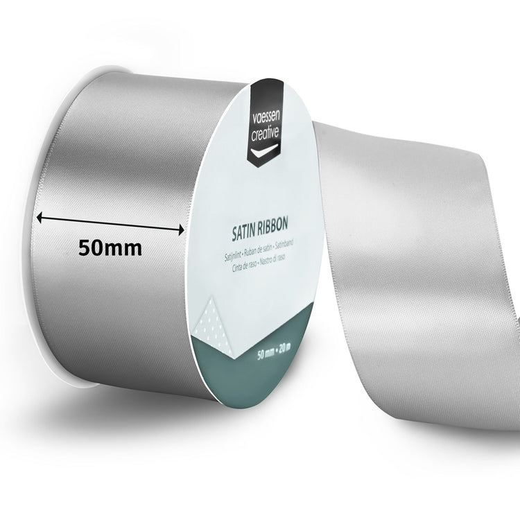 Vaessen creative • ruban satin 20mx50mm argent