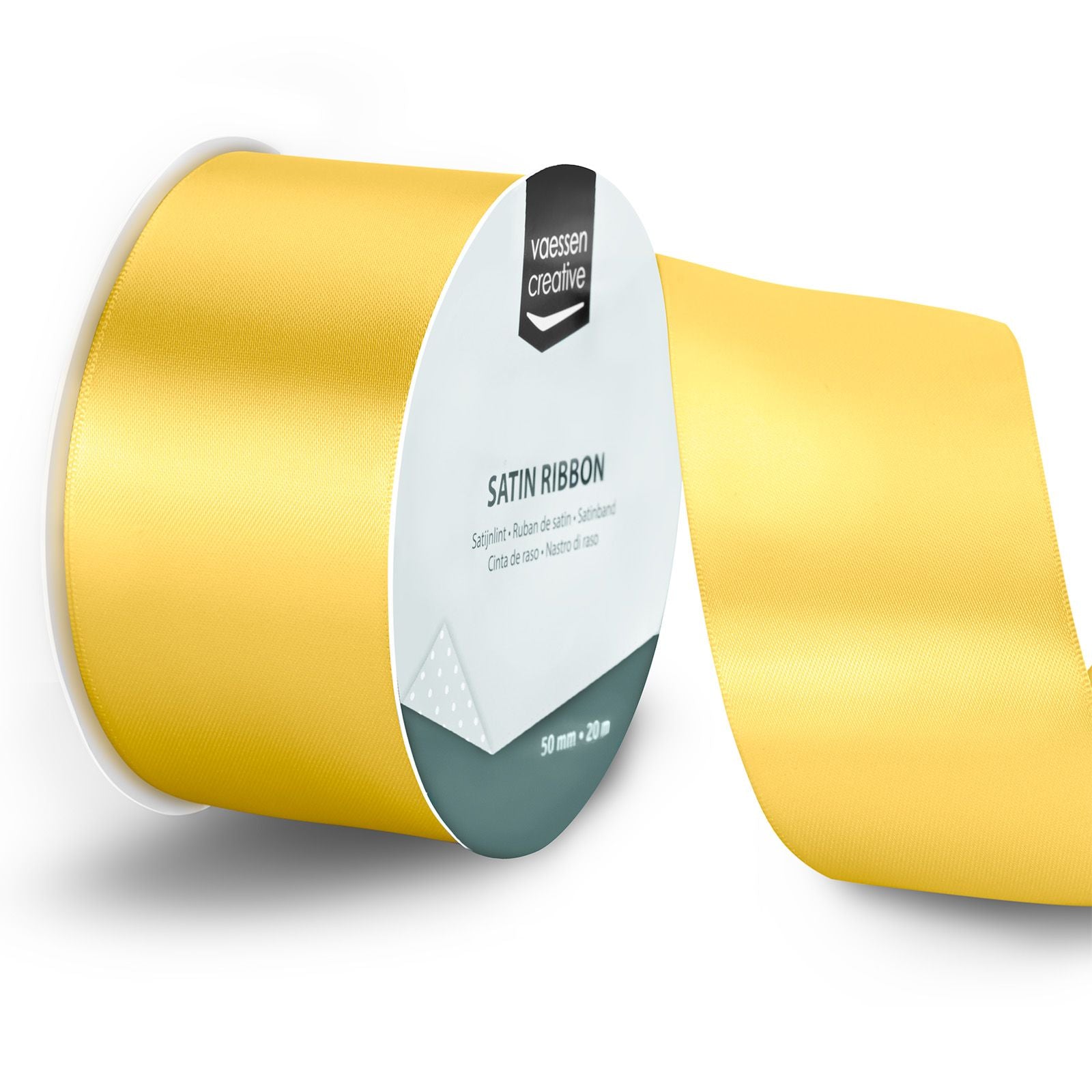 Vaessen creative • ruban satin 20mx50mm or jaune