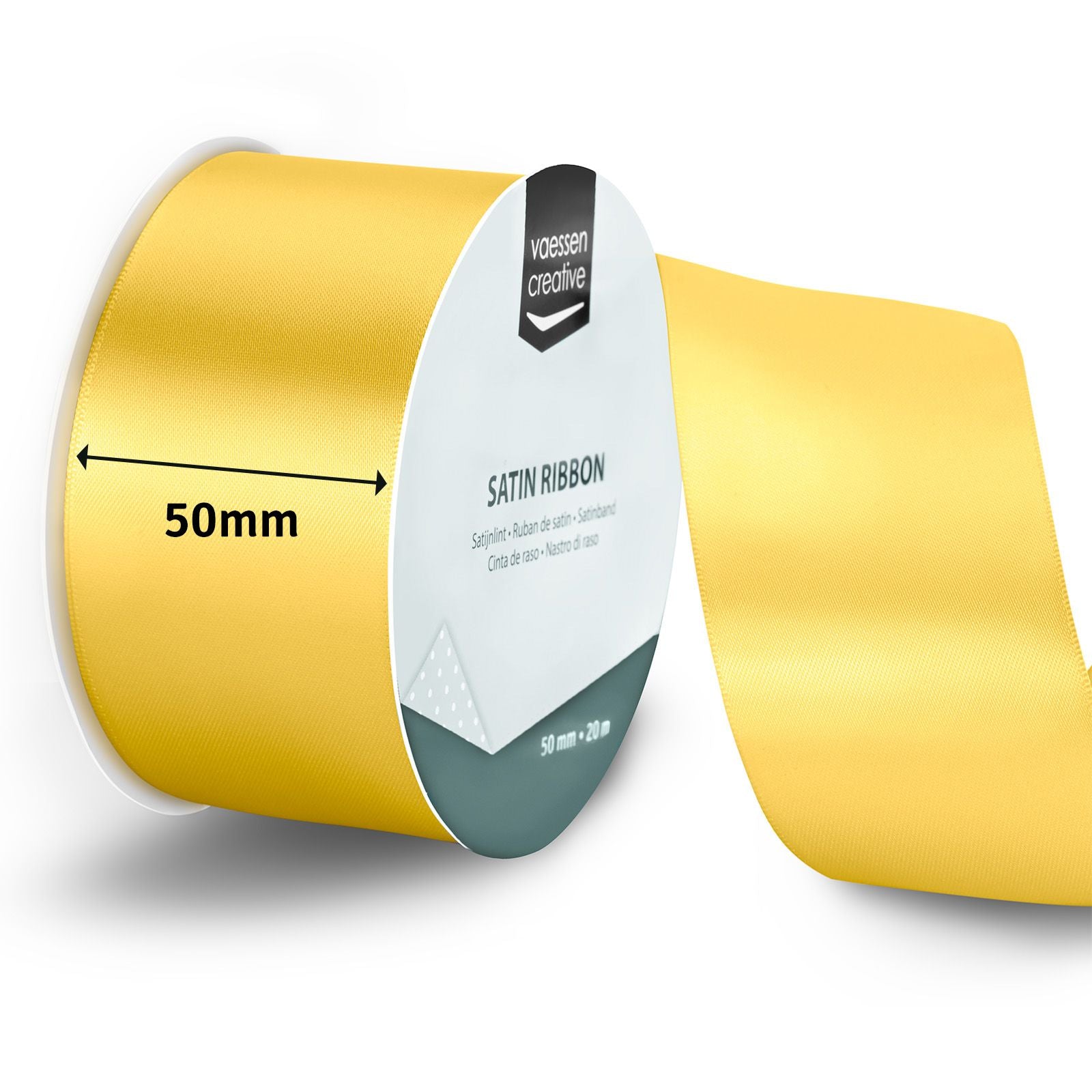 Vaessen creative • ruban satin 20mx50mm or jaune