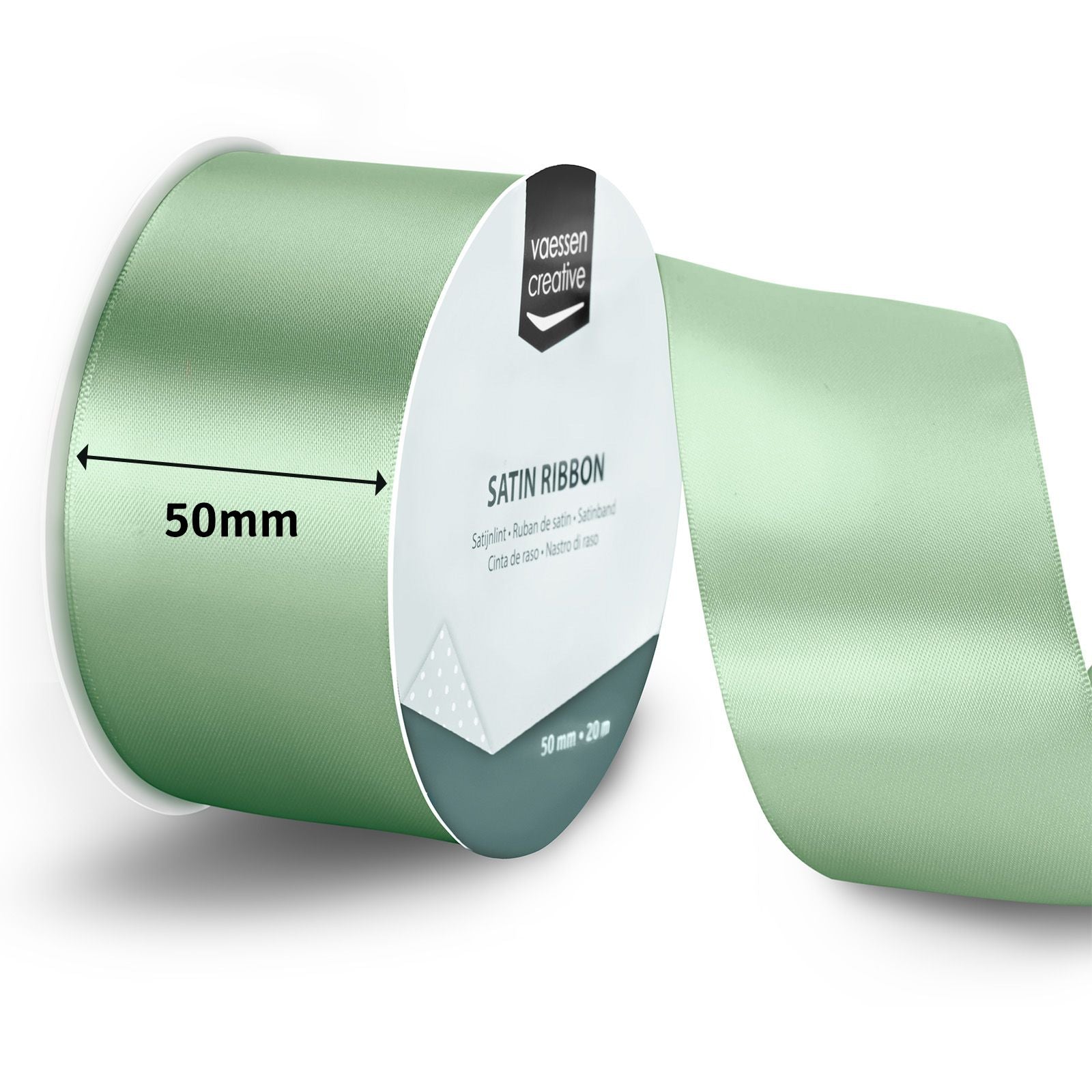Vaessen creative • ruban satin 20mx50mm vert sauge