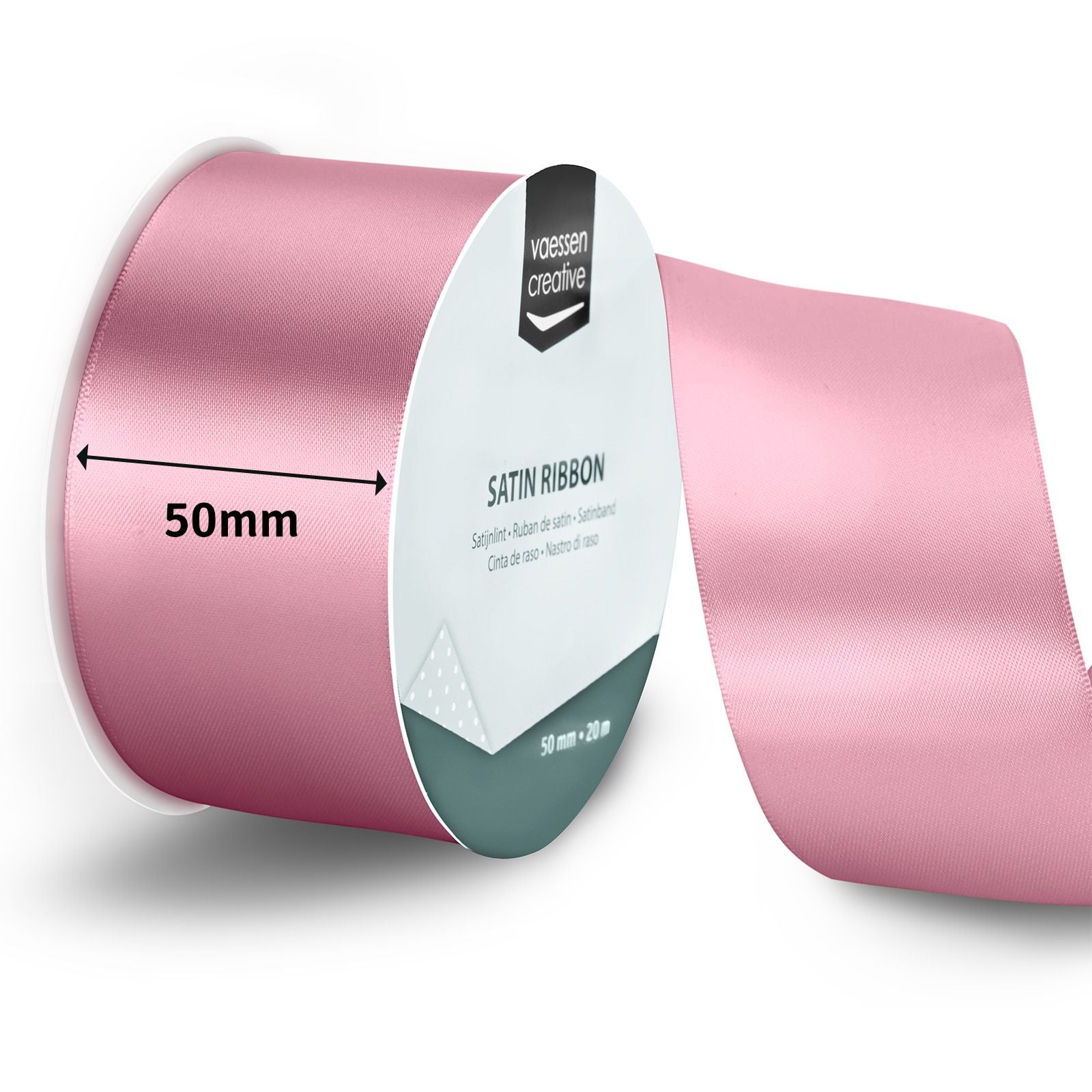 Vaessen creative • ruban satin 20mx50mm vieux rose