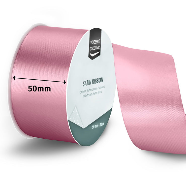 Vaessen creative • ruban satin 20mx50mm vieux rose