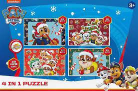 PAW PATROL 4 en 1 puzzle Noël - 12 à 24 pièces