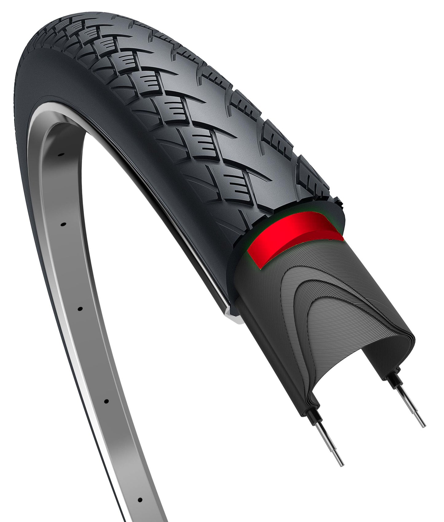 Métro de pneu de bord Protect plus 28 x 1,40 37-622 mm noir avec réflexion
