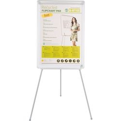 Tableau à feuilles mobile avec trépied de terre blanc