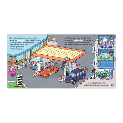 Livre central pour enfants, maison, voitures