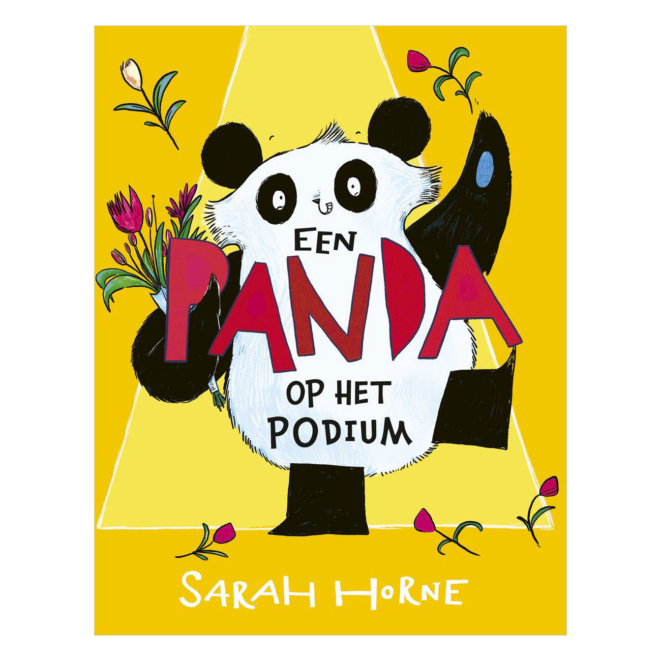 Livre central abritant un panda sur scène
