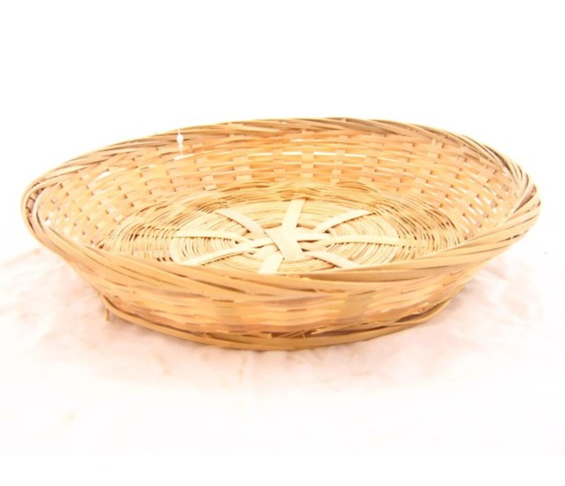 Panier Baskin bambou tressé rond bas 25x4cm