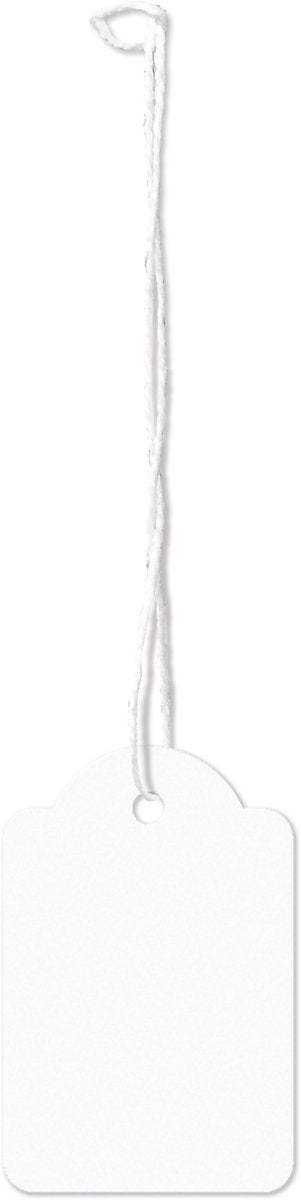 Étiquettes en fil Kangaro - 28x43mm - blanc - boîte de 250 pièces - étiquettes de prix avec cordon - k-700105