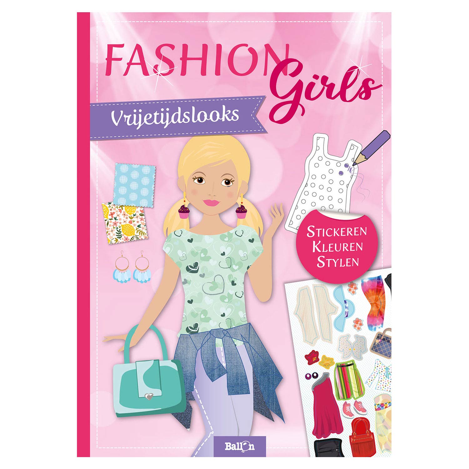 Autocollant d'éditeur standard et carnet de dessins fashion girls - looks loisirs