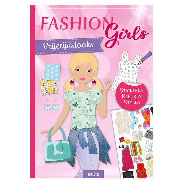 Autocollant d'éditeur standard et carnet de dessins fashion girls - looks loisirs