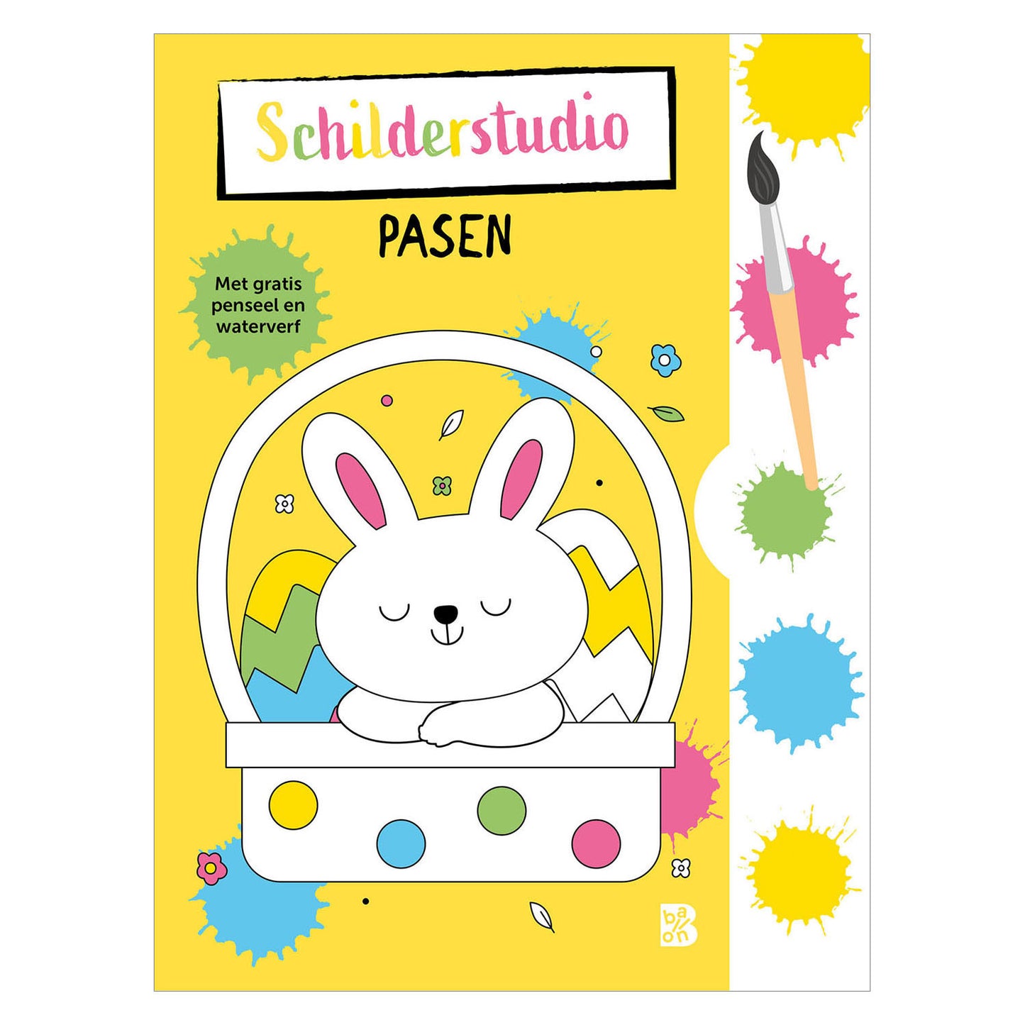 Pâques : livre de coloriage avec peinture et pinceau