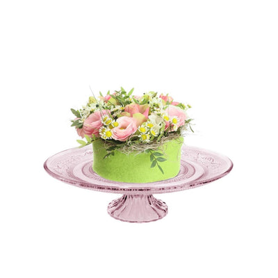 Idées 4 saisons bol sur pied verre ø23xh8cm rose