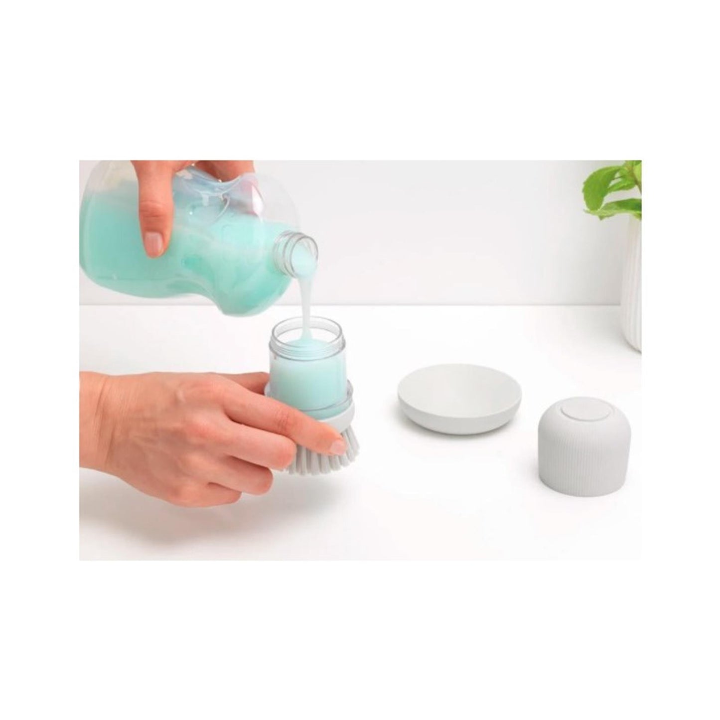 Brabantia brosse à vaisselle + réservoir gris