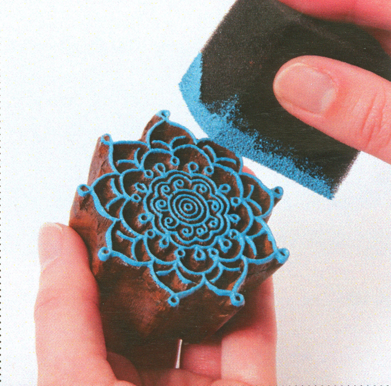 Créations en tissu • bloc d'impression support 6x6cm chevron