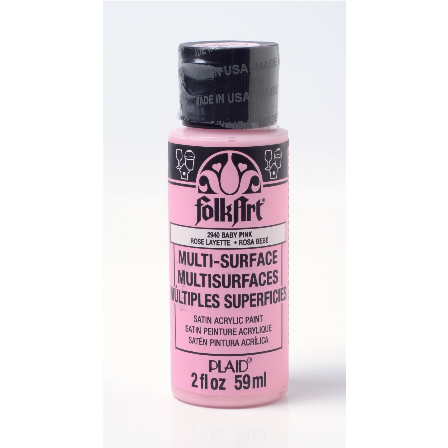 Folkart • peinture multi-surfaces rose bébé 59ml