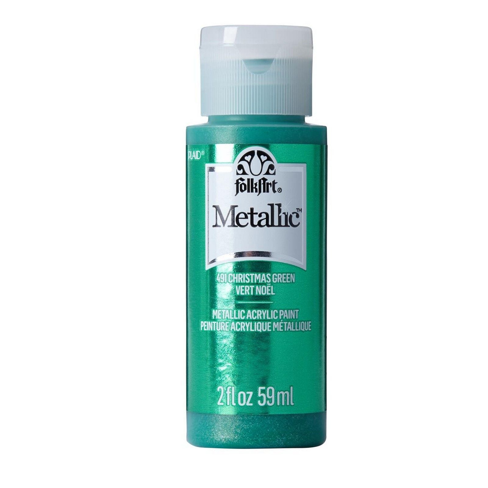 Folkart • peinture acrylique métallisée vert Noël 59ml