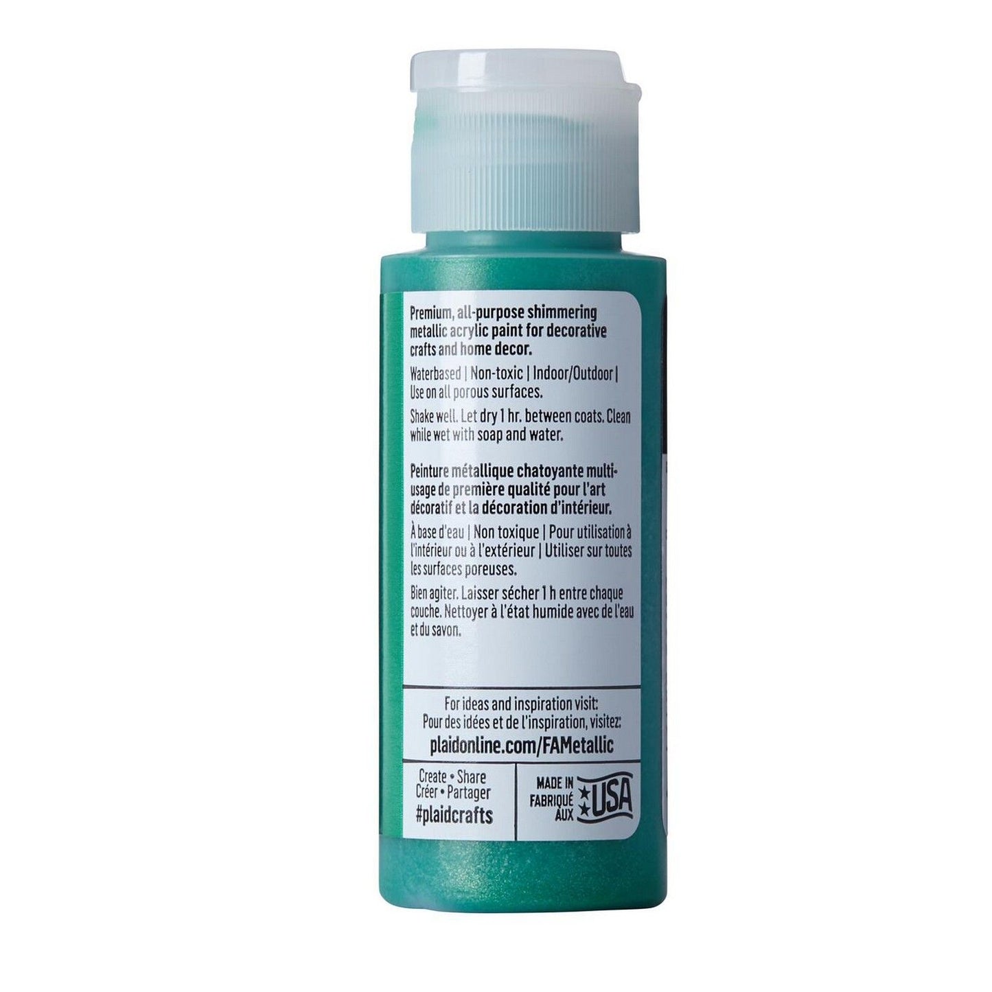 Folkart • peinture acrylique métallisée vert Noël 59ml