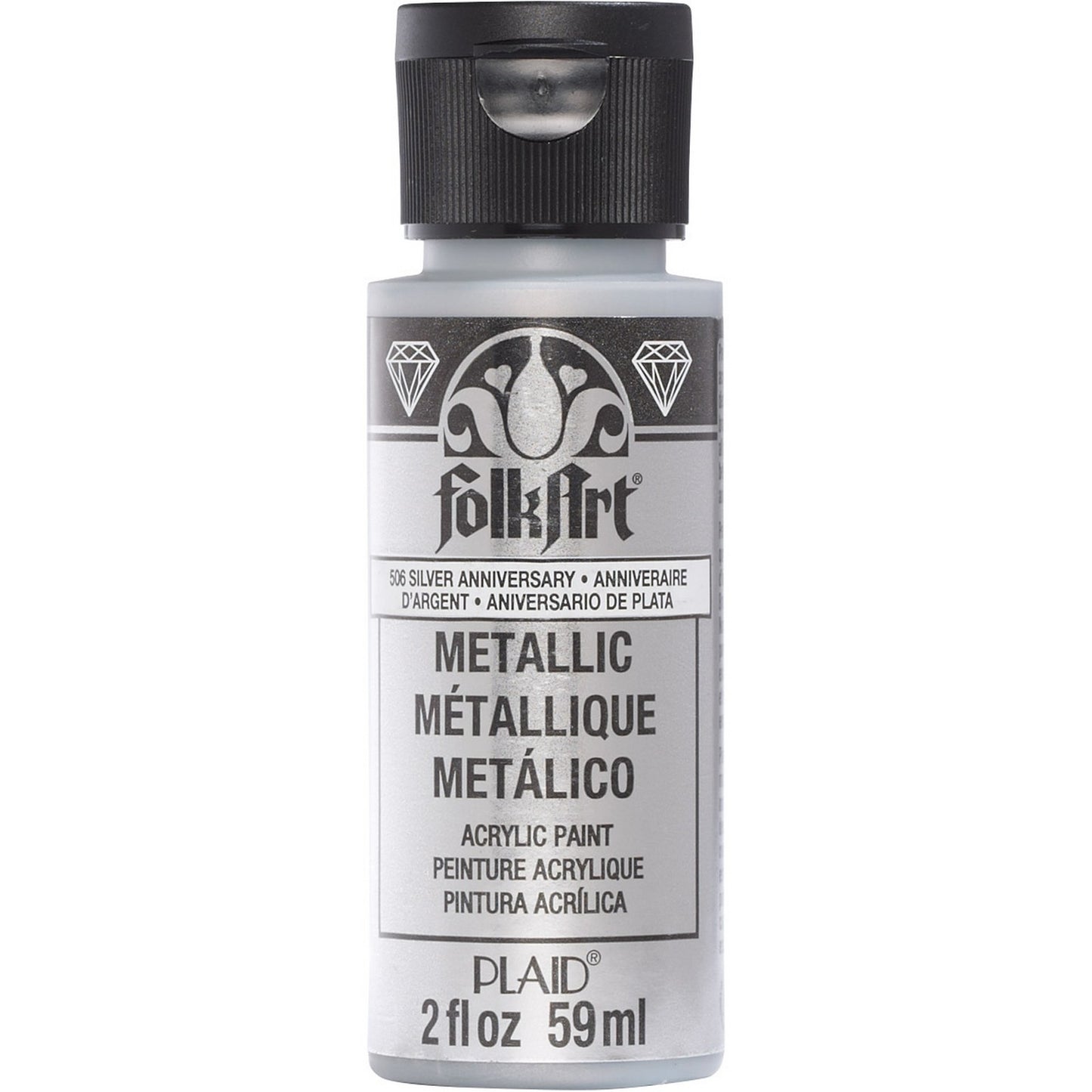 Folkart • peinture acrylique métallisée anniversaire argent 59ml