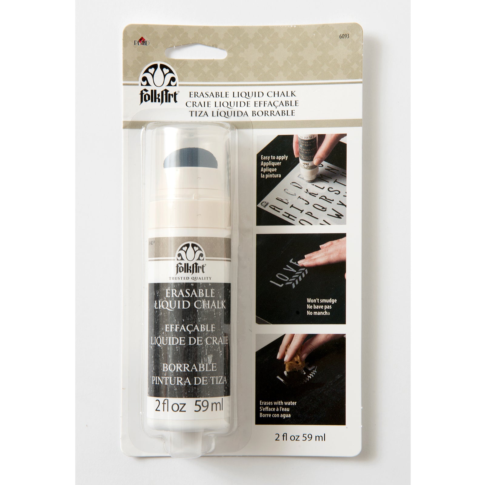 Folkart • craie liquide effaçable blanche 59ml
