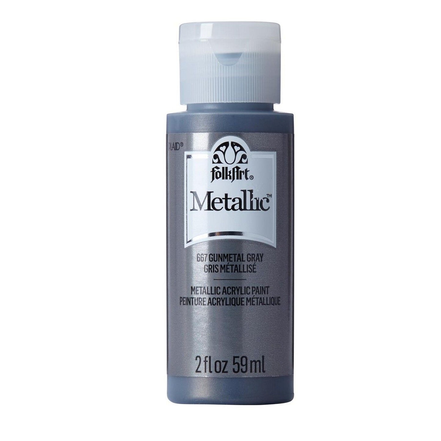 Folkart • peinture acrylique métallisée gris métallisé 59ml
