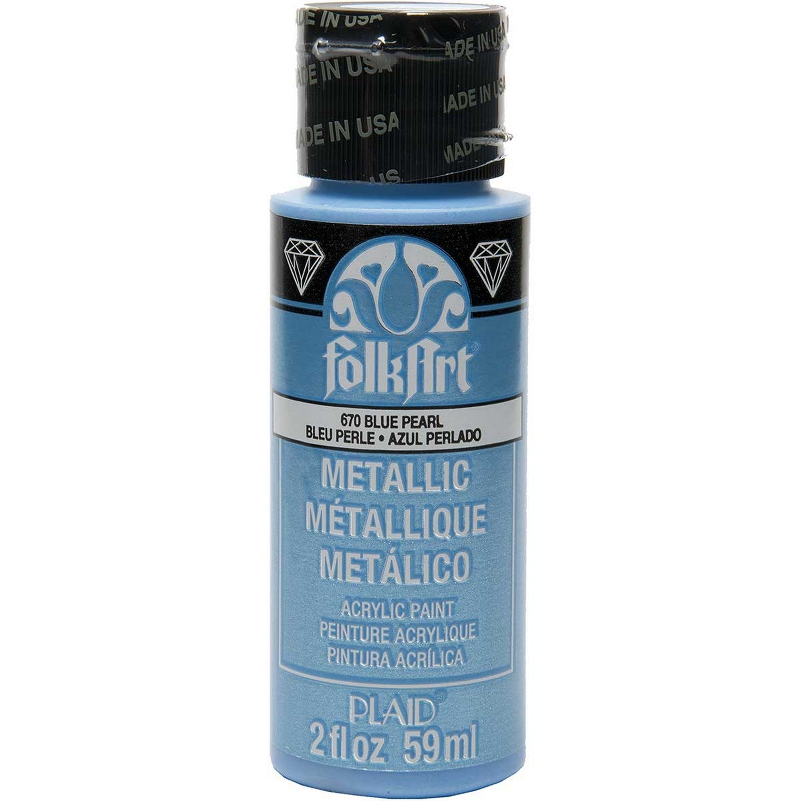 Folkart • peinture acrylique métallisée bleu nacré 59ml