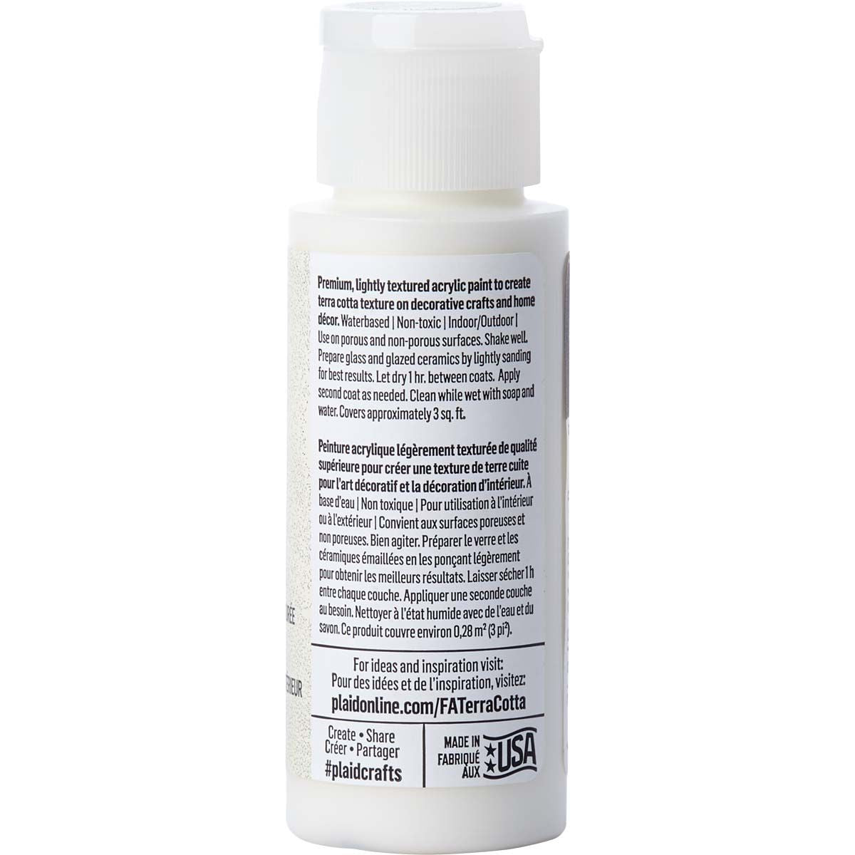 Folkart • peinture acrylique texturée terre cuite 59 ml blanc adobe