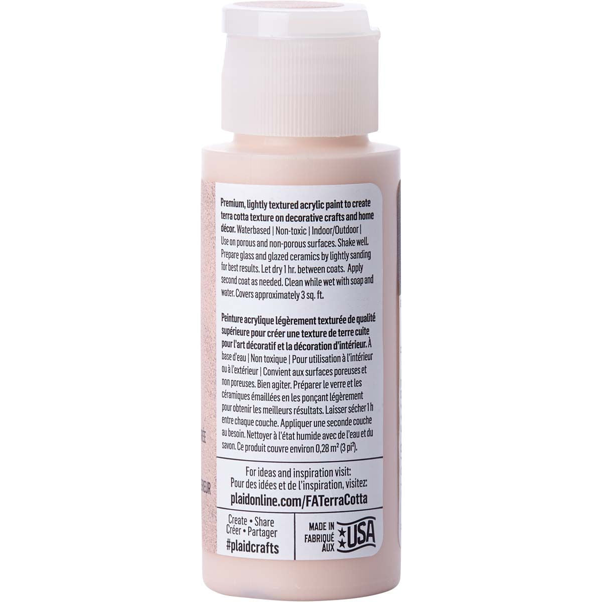 Folkart • peinture acrylique texturée terre cuite 59 ml rose mesa