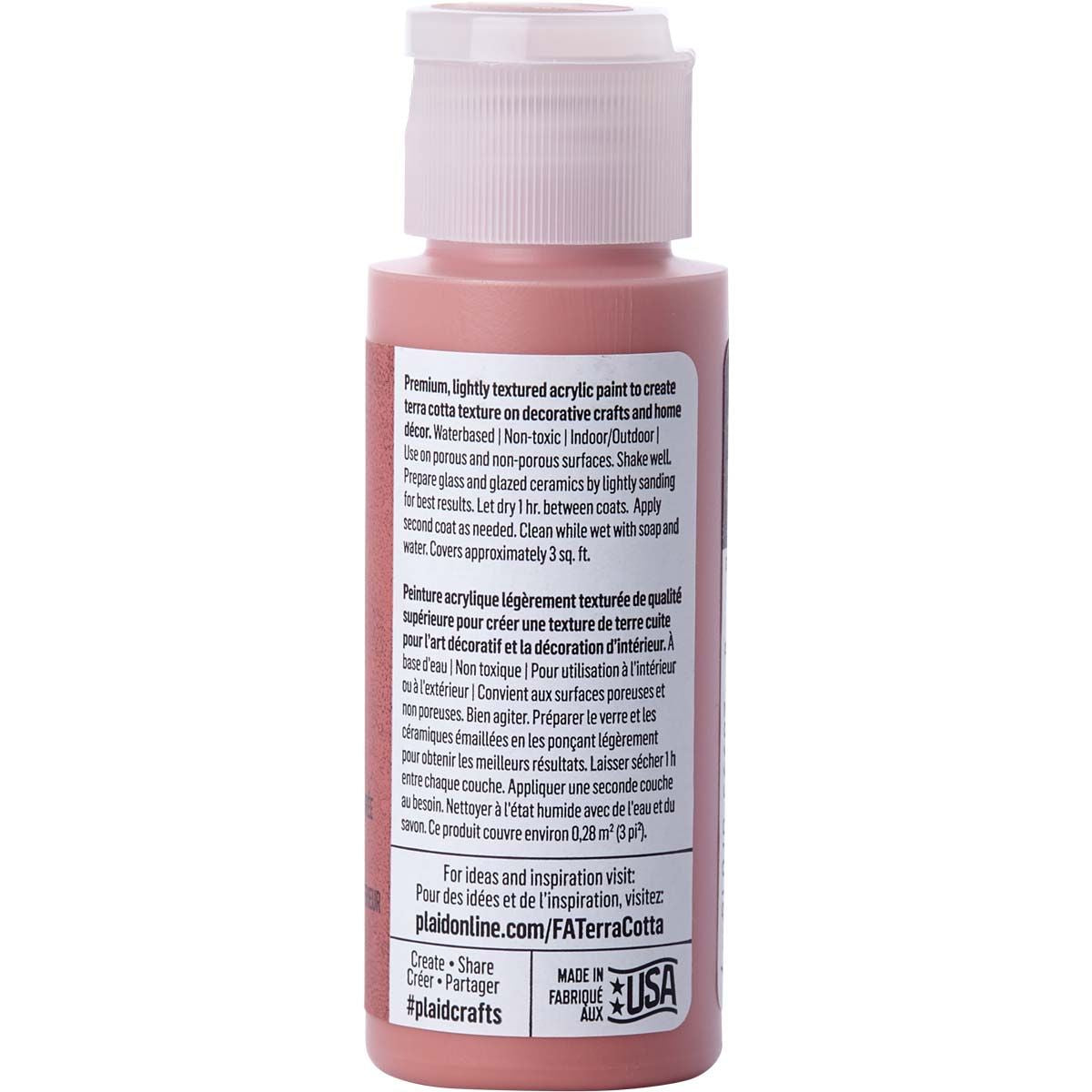 Folkart • peinture acrylique texturée terre cuite 59 ml rose terreuse