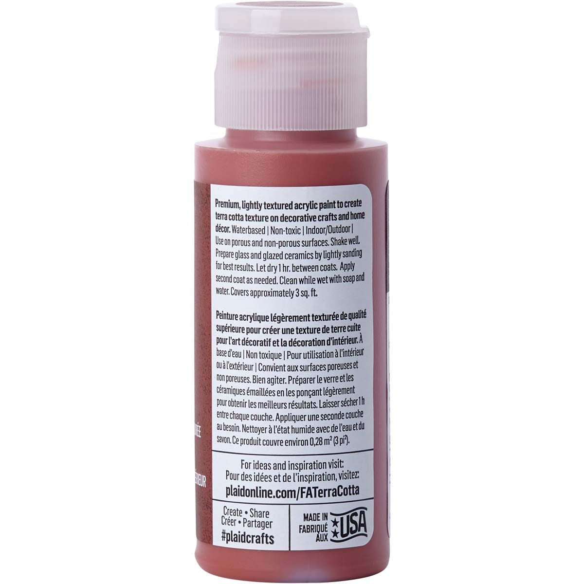 Folkart • peinture acrylique texturée terre cuite 59 ml argile rouge
