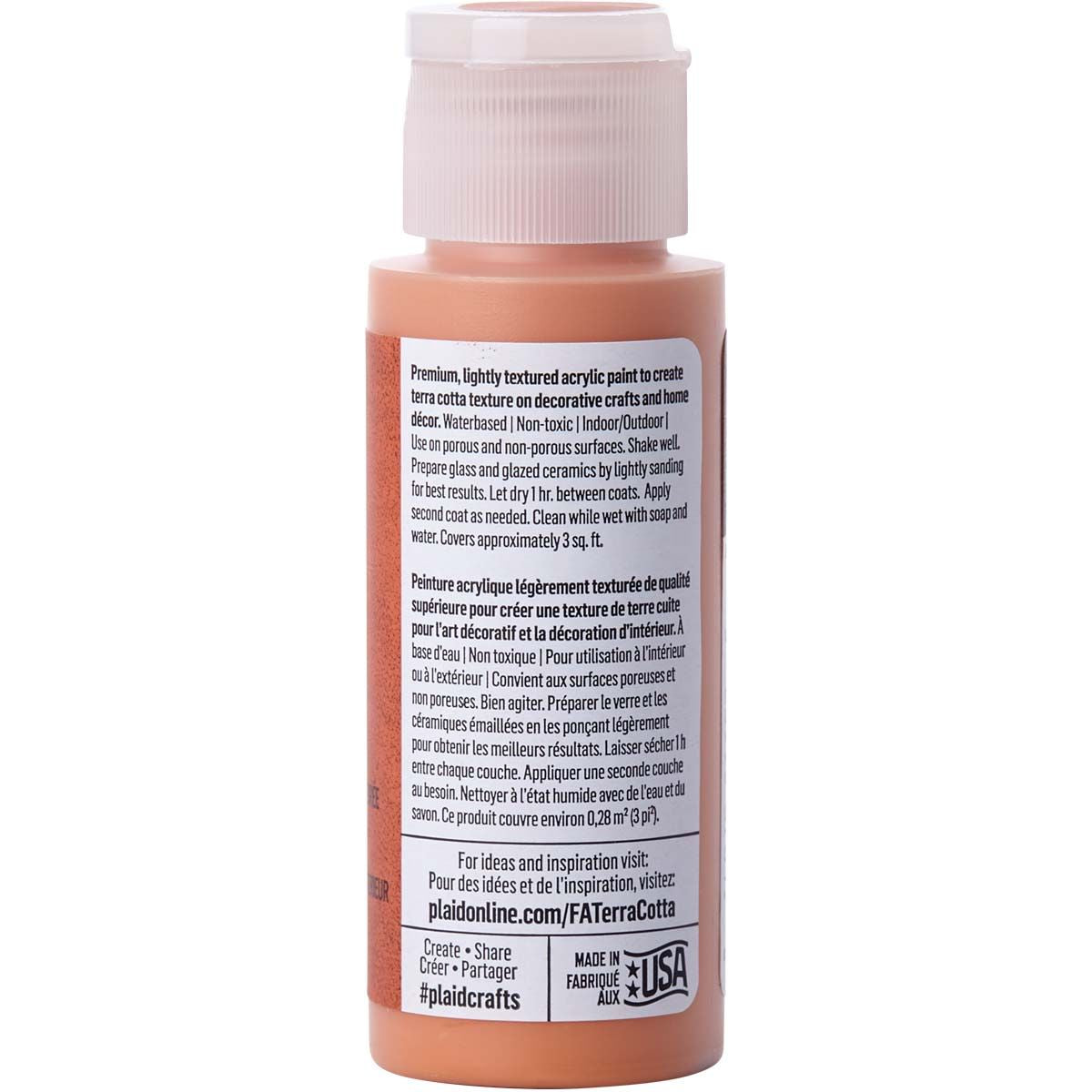 Folkart • peinture acrylique texturée terre cuite pot en argile de 59 ml