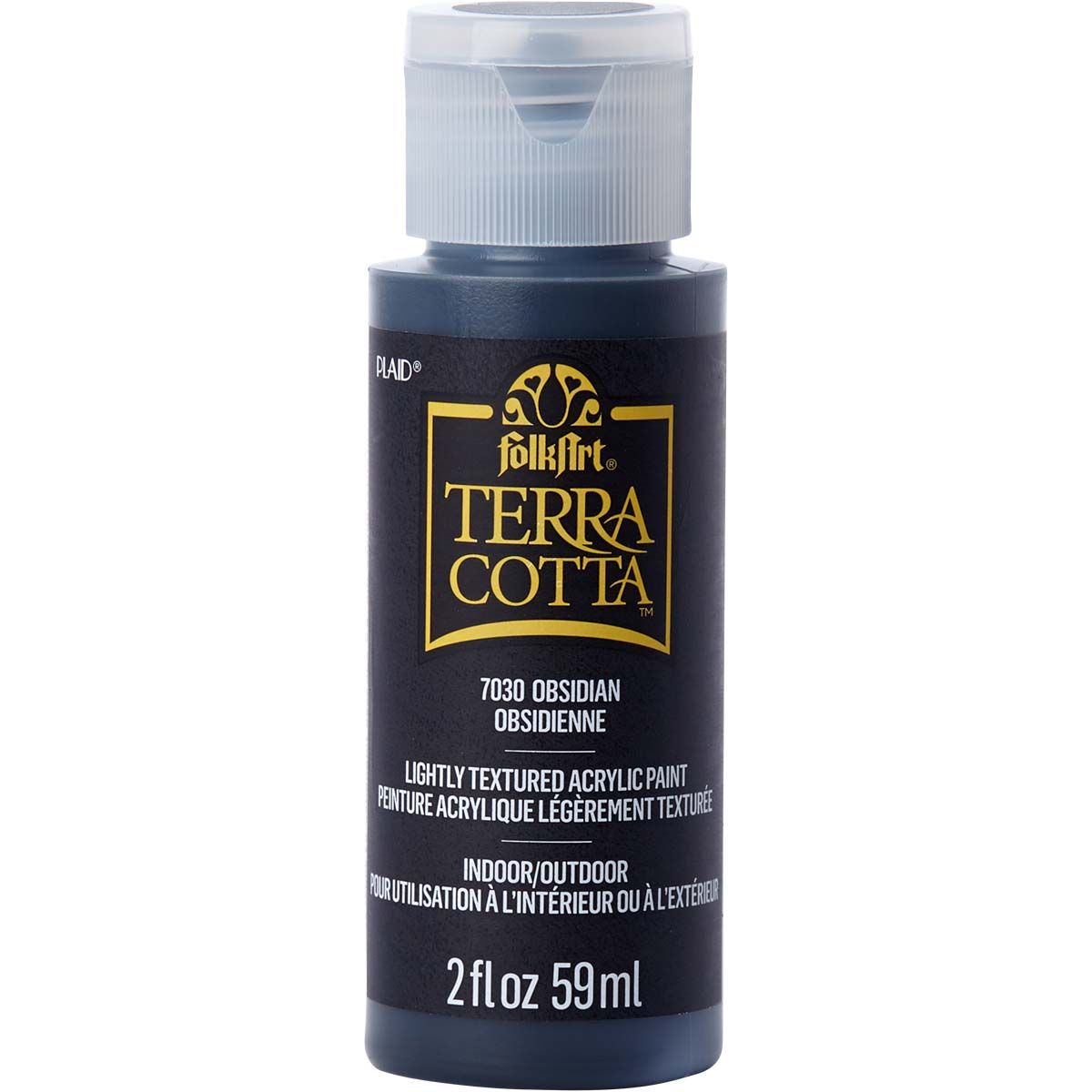 Folkart • peinture acrylique texturée terre cuite 59ml obsidienne