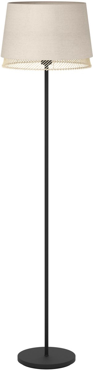 Lampadaire Eglo tabley - e27 - 153 cm - naturel|marron|noir - textile