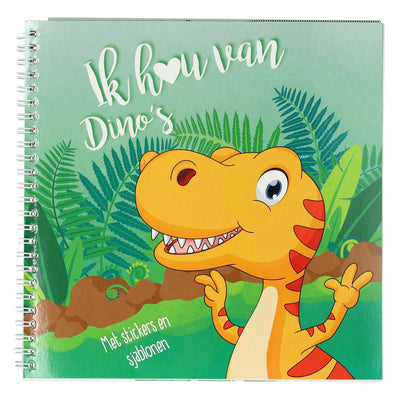 Livre d'autocollants et de modèle j'aime les dinosaures