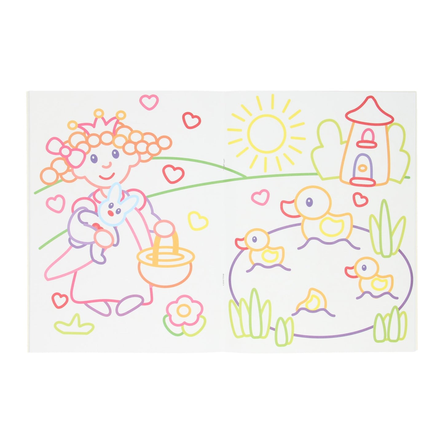 Mondi cartes lignes épaisses coloriage livre couleur princesse