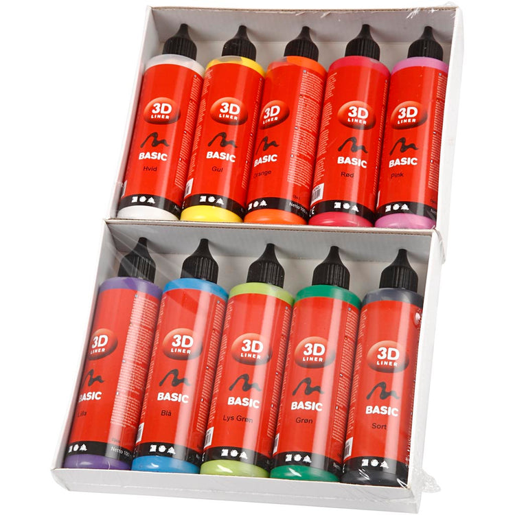 Liner 3D Creativ company, différentes couleurs, 10x100 ml 1 boîte