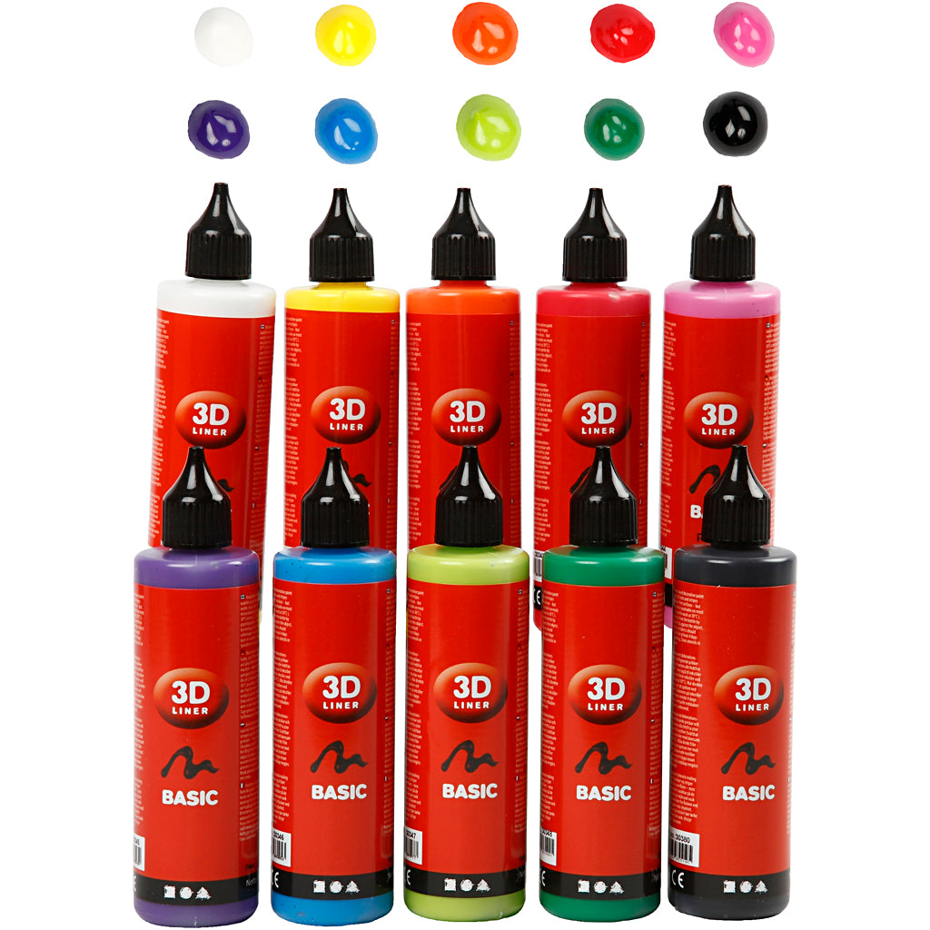 Liner 3D Creativ company, différentes couleurs, 10x100 ml 1 boîte