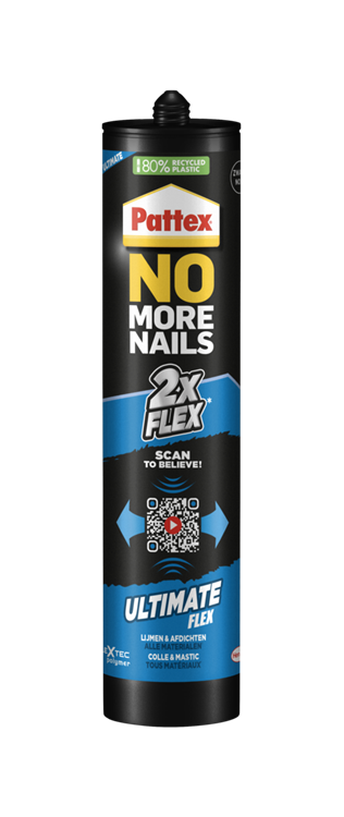 Pattex 1070179 - plus de clous Ultimate Flex noir 390g | 6 pièces