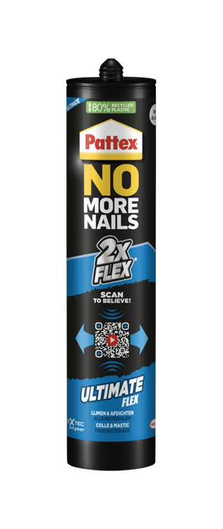 Pattex 1070188 - plus de clous Ultimate Flex blanc 39 | 12 pièces