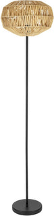Lampadaire Eglo sheldon - e27 - 153,5 cm - noir marron naturel - papier