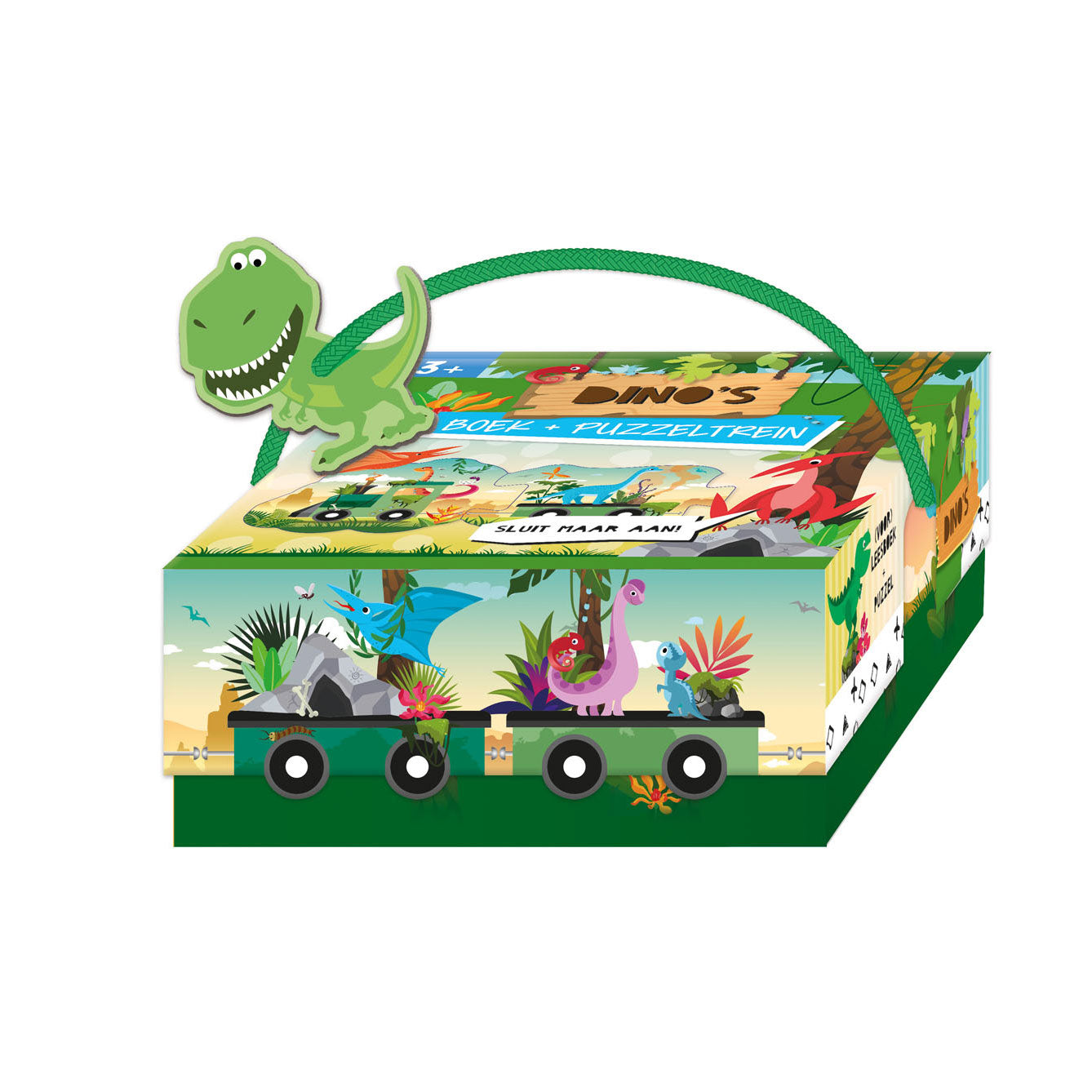 Book and Puzzle Train Dino's