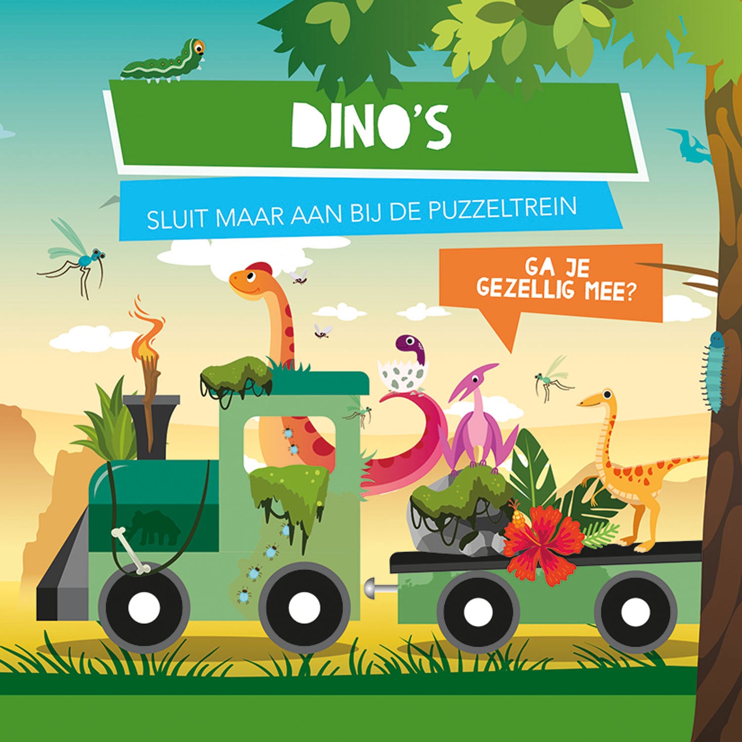 Book and Puzzle Train Dino's