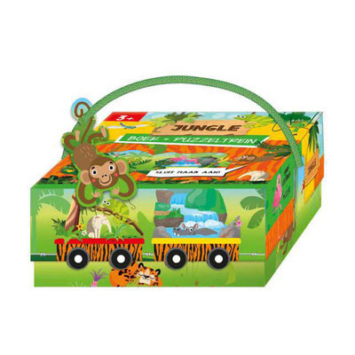 Livre d'éditeurs de lanternes et jungle de train de puzzle