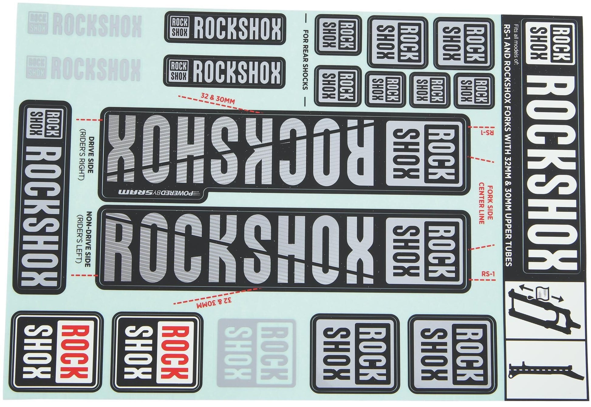 Décalage de rockshox gris
