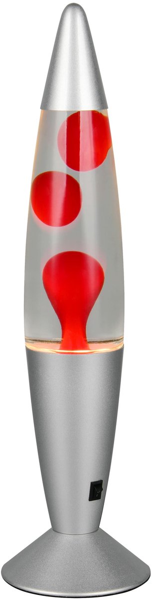 Rl vis ta lumière réalité vesuv - lampe à lave - transparent clair - incl. 1x smd 21 w - lave rouge