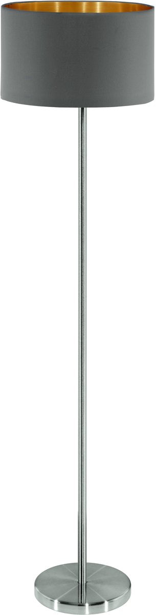 Lampadaire Eglo maserlo - e27 - 151 cm - gris cappucino or