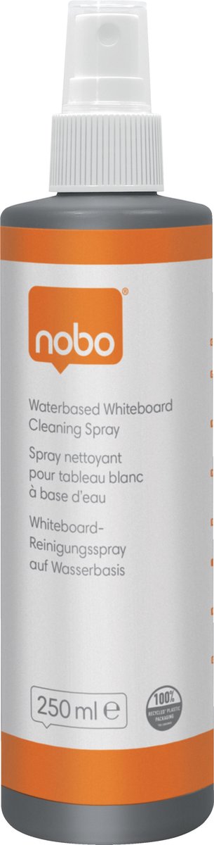 Nettoyant durable pour tableaux blancs Nobo - à base d'eau - Flacon pulvérisateur de 250 ml