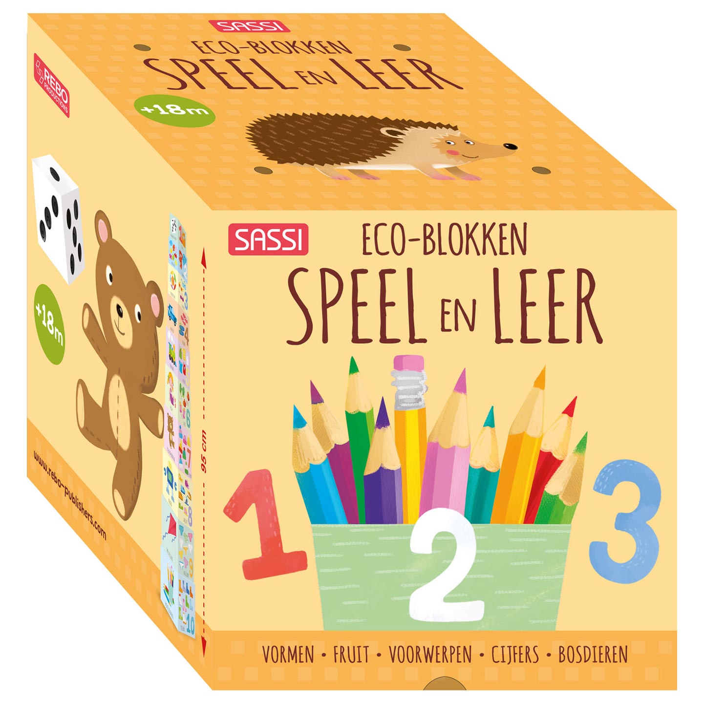 Rebo Publishers Towing Tower Eco-Blocks Play and Leather + Livre